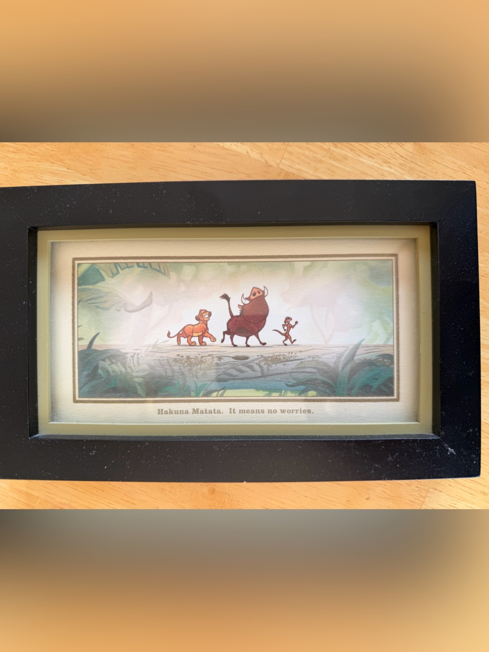 Hallmark Hakuna Matata NO WORRIES Framed Print 9” x 5.5”